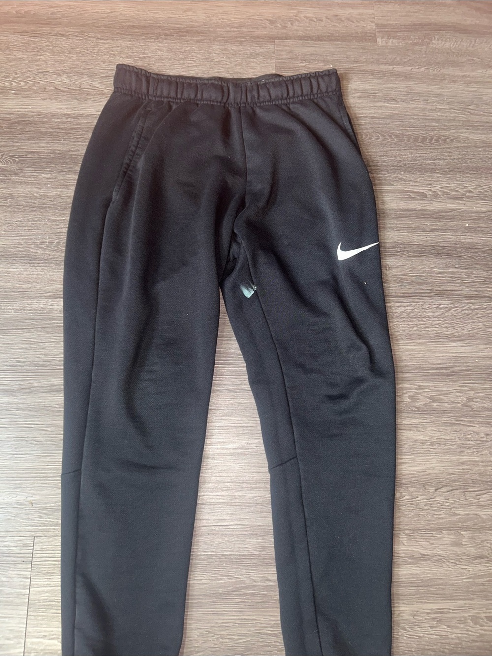 Nike Men’s Black Jogger Pants with White Swoosh